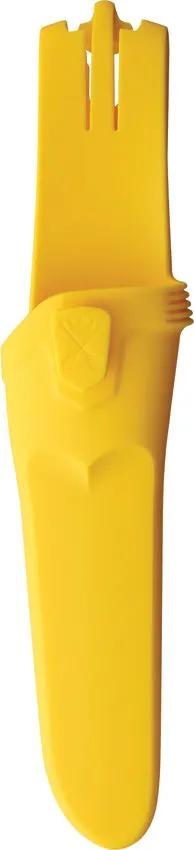 Mora Basic 511 Dala Knife - 3.5 Inch Carbon Steel Blade, Red Yellow Poly Handle, Belt Sheath For Campers by Mora