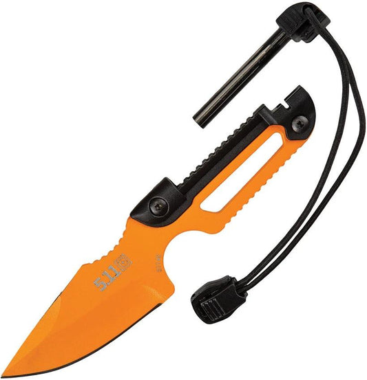 5.11 Tactical EDC Ferro Neck Knife With Integrated Ferro Rod And Orange 2.5in Blade For Outdoor Enthusiasts by 5.11 Tactical
