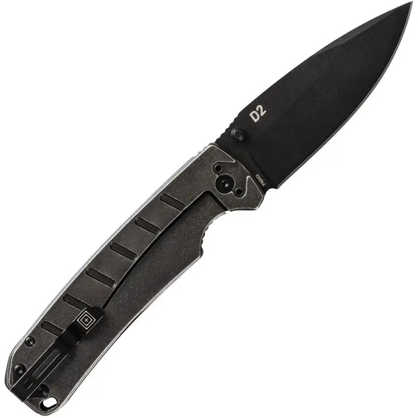 5.11 Ryker Framelock Folding Knife Black G10 Handle D2 Blade 3.5in Closed Ergonomic EDC Tactical by 5.11 Tactical
