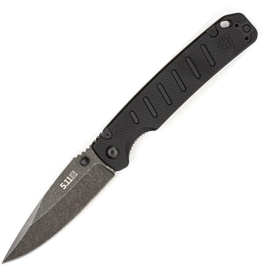 5.11 Braddock Linerlock Knife Black D2 Drop Point Blade With G10 Handle For Tactical Professionals by 5.11 Tactical