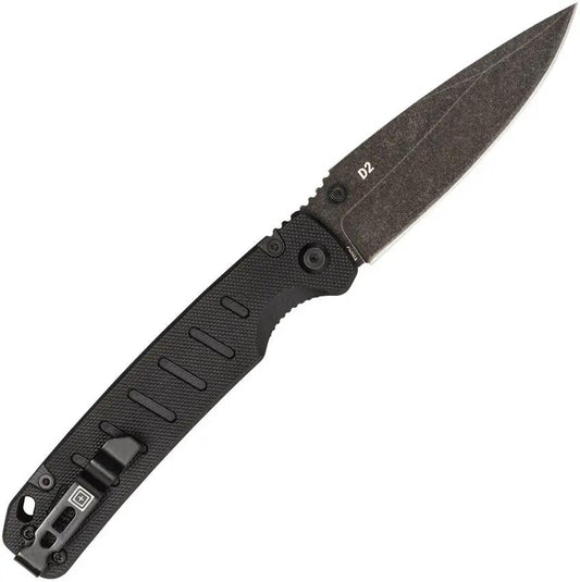 5.11 Braddock Linerlock Knife Black D2 Drop Point Blade With G10 Handle For Tactical Professionals by 5.11 Tactical