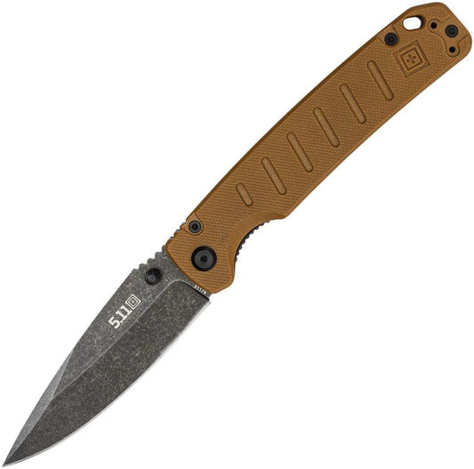5.11 Tactical Braddock Linerlock Knife Coyote D2 Drop Point G10 Handle 3.5in Blade For EDC Pros by 5.11 Tactical