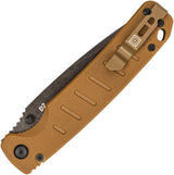 5.11 Tactical Braddock Linerlock Knife Coyote D2 Drop Point G10 Handle 3.5in Blade For EDC Pros by 5.11 Tactical