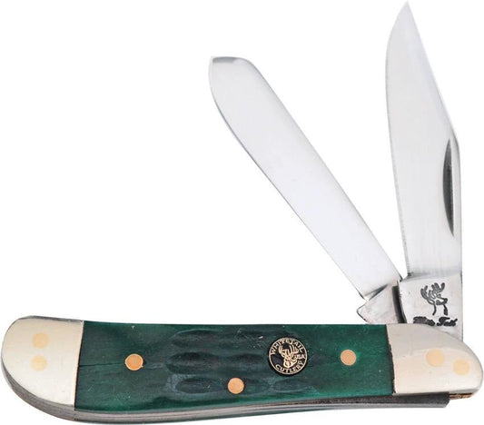 Frost Cutlery Dog Leg Trapper Green Bone WT-975DGJB by Frost Cutlery