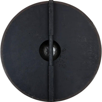 India Made Shield AN2005 - Handcrafted 23.5 Inch Wooden Shield with Leather Straps and Steel Dome by India Made