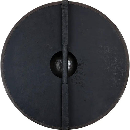 India Made Shield AN2005 - Handcrafted 23.5 Inch Wooden Shield with Leather Straps and Steel Dome by India Made