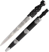 India Made Scottish Dirk Dagger SN020 - 18 Inch Dagger With 12 Inch Satin Stainless Blade, Black Wood Handle by India Made