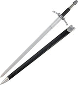 India Made Sword SN058 - Satin Finish Carbon Steel Blade With Stainless Guard And Leather Wrapped Handle by India Made