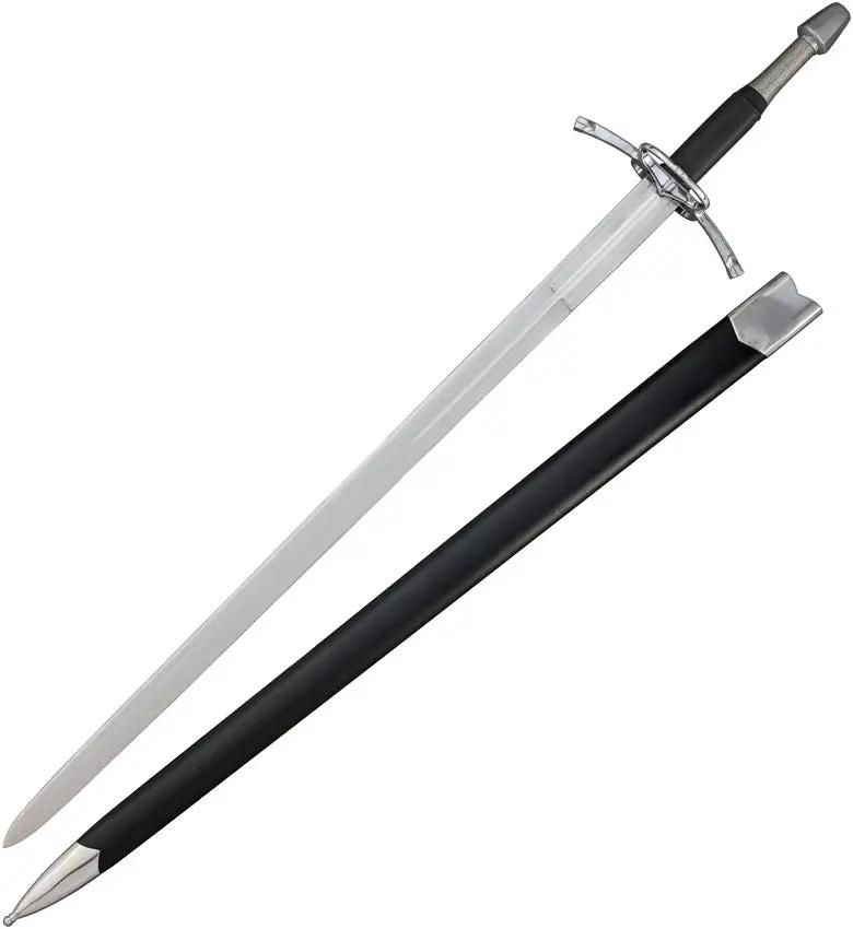 India Made Sword SN058 - Satin Finish Carbon Steel Blade With Stainless Guard And Leather Wrapped Handle by India Made
