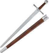 India Made Sword SN85261 - Satin Finish Carbon Steel Blade With Leather Wrapped Grip And Stainless Guard by India Made