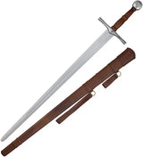 India Made ICS 85262 Sword - Satin Finish Carbon Steel Blade With Leather Wrapped Handle And Scabbard by India Made