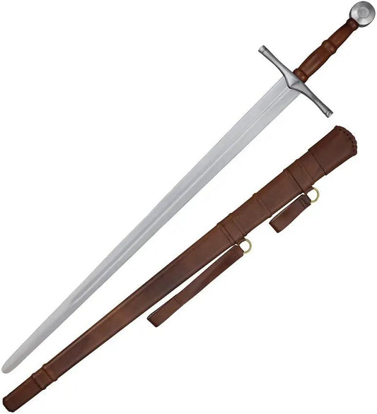 India Made ICS 85262 Sword - Satin Finish Carbon Steel Blade With Leather Wrapped Handle And Scabbard by India Made