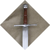 India Made ICS 85262 Sword - Satin Finish Carbon Steel Blade With Leather Wrapped Handle And Scabbard by India Made