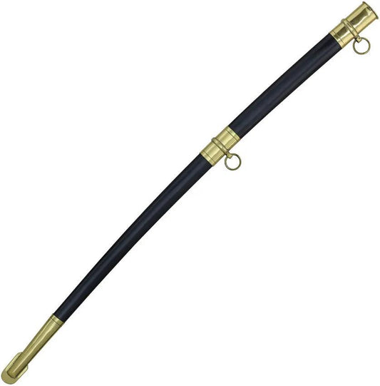 ICS India Made U S Foot Officer's Sword - Etched 35 Inch Carbon Steel Blade With Wire Wrapped Grip And Brass D-Guard by India Made