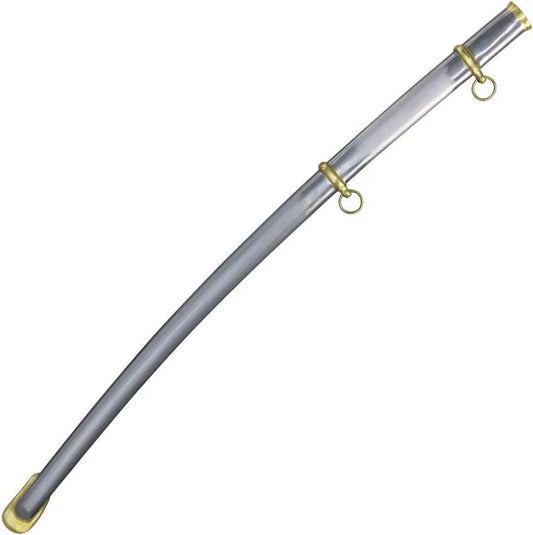 India Made Confederate Cavalry Sword SNS134 - Carbon Steel Blade With Wire Wrapped Leather Handle And Brass D Guard by India Made