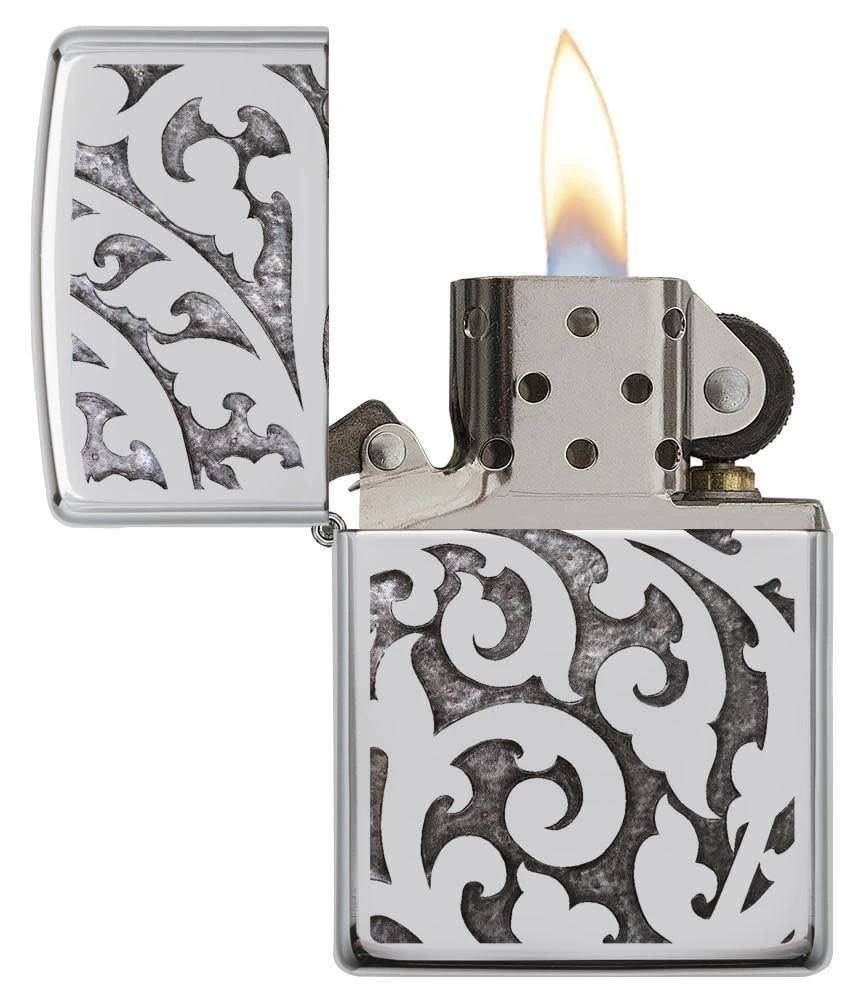 Filigree Zippo Lighter – High Polish Chrome by Zippo