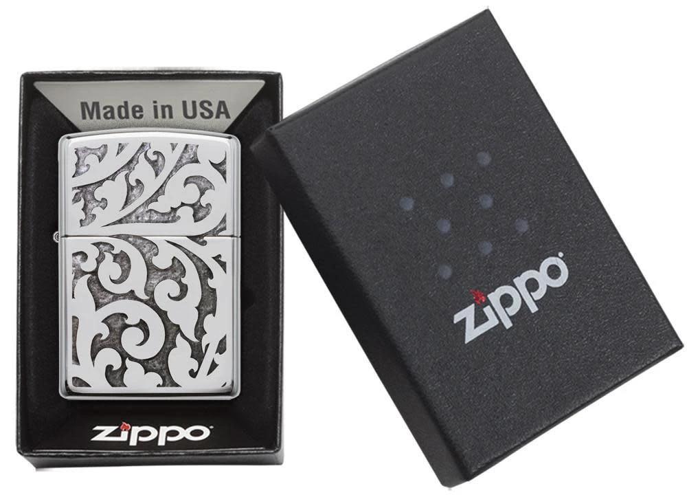 Filigree Zippo Lighter – High Polish Chrome by Zippo