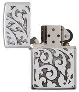 Filigree Zippo Lighter – High Polish Chrome by Zippo