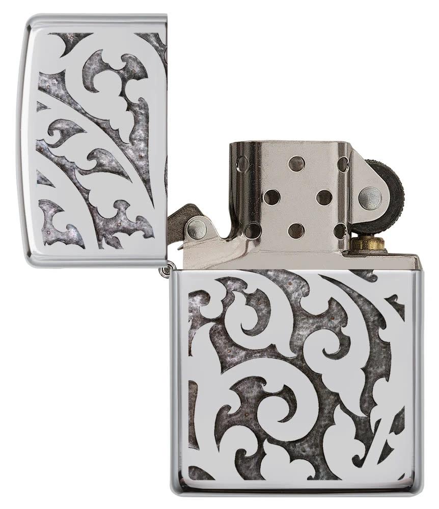 Filigree Zippo Lighter – High Polish Chrome by Zippo