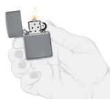Flat Grey Classic Zippo Lighter by Zippo