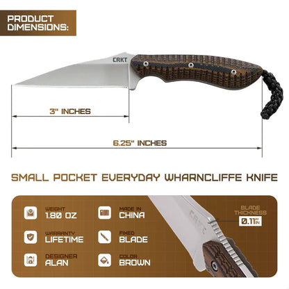 CRKT Folts SPEW Small Pocket Everyday Wharncliffe EDC Knife With Full Tang G10 Handle by CRKT