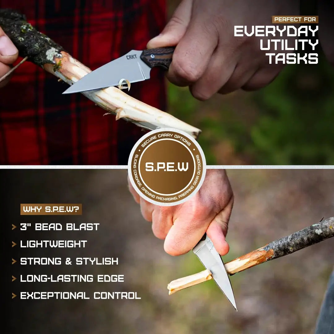 CRKT Folts SPEW Small Pocket Everyday Wharncliffe EDC Knife With Full Tang G10 Handle by CRKT