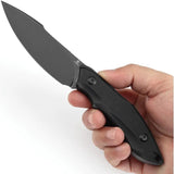 Tenable Knives Luccio Fixed Blade Knife Blackwash 14C28N Clip Point Sandvik Blade Black G10 Handle Full Tang by Tenable Knives