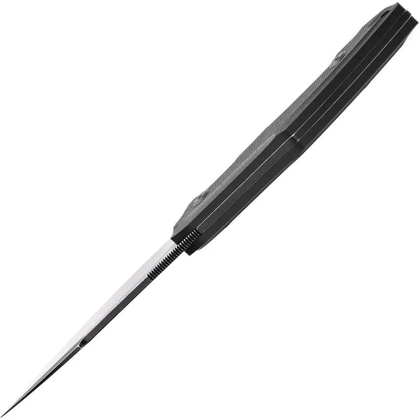 Tenable Knives Luccio Fixed Blade Knife Blackwash 14C28N Clip Point Sandvik Blade Black G10 Handle Full Tang by Tenable Knives