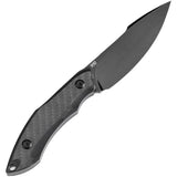 Tenable Knives Luccio Fixed Blade - Full Tang CF And G10 Handle, Stonewashed 14C28N Clip Point Blade, Black Kydex Sheath by Tenable Knives