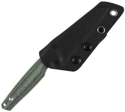 Tenable Knives Parr Fixed Blade Green Canvas Micarta Handle 3.13in Reverse Tanto 14C28N Stainless by Tenable Knives