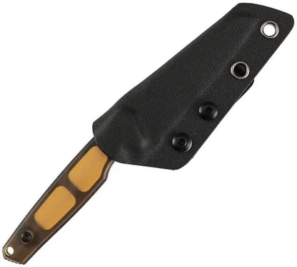 Tenable Knives Parr Fixed Blade Knife Amber PEI Handle G011B6 - Durable Full Tang With BlackWash 14C28N Blade by Tenable Knives