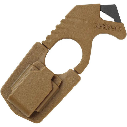 Gerber Strap Cutter With Glass Breaker 420HC Blade Tan Handle Survival Tool For Outdoorsmen by Gerber