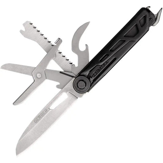 Gerber Armbar Scout Black 8 Tool EDC Multi Tool Rugged With Scissors Saw Blade Pry Bar Hammer Bottle Opener by Gerber