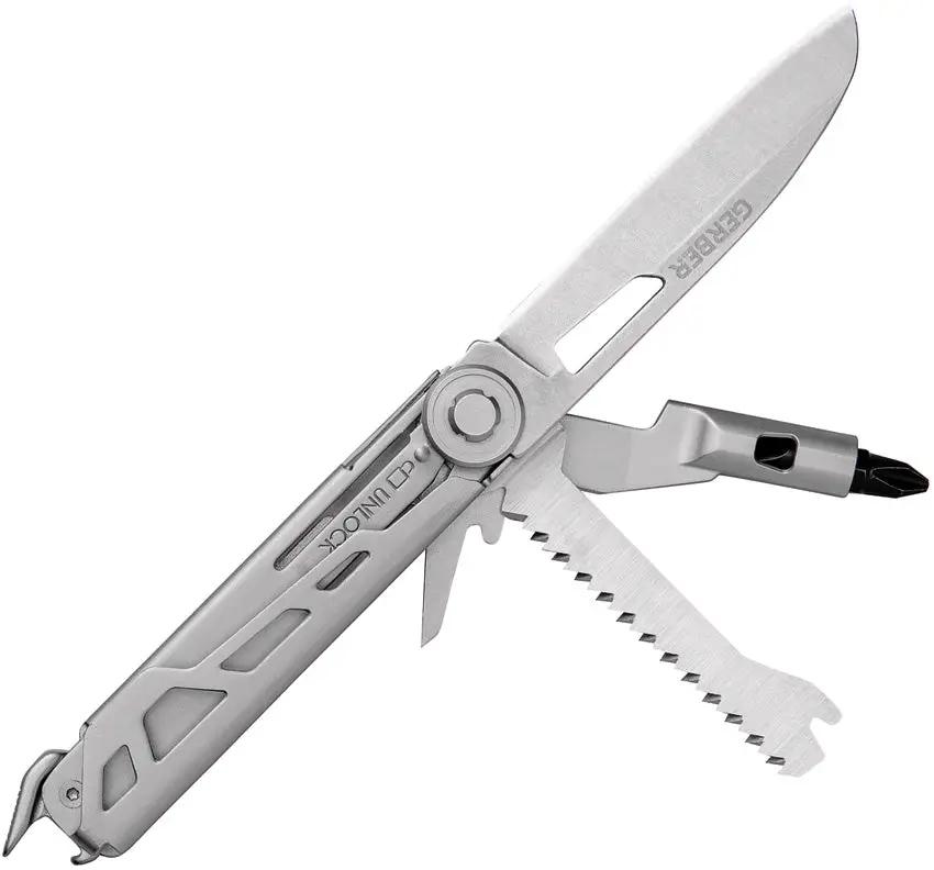 Gerber Armbar Trade Silver Multi Tool With Bottle Opener Pry Bar Saw Blade Bit Driver Hammer For Professionals by Gerber