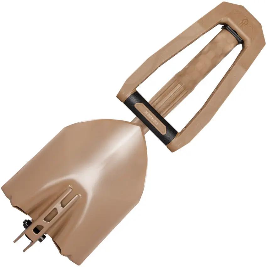 Gerber Dredge Shovel Three-Position Open Closed Hoe With Heavy Gauge Steel Blade And Rubberized Handle For Outdoor Pros by Gerber