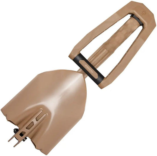 Gerber Dredge Shovel Three-Position Open Closed Hoe With Heavy Gauge Steel Blade And Rubberized Handle For Outdoor Pros by Gerber