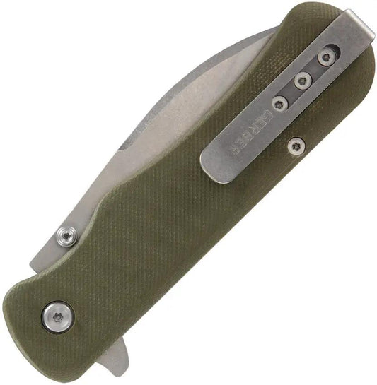 Gerber Confidant Linerlock Folding Knife EDC OD Green G10 With Bamboo Inlay 3.5In Stonewash 440 by Gerber