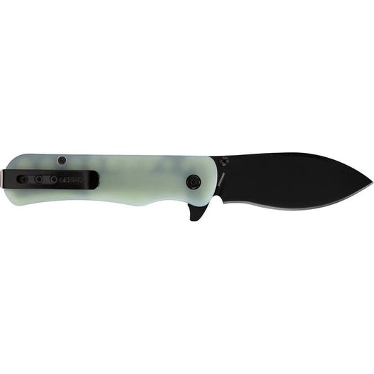 Gerber Confidant Linerlock Knife Jade G10 Handle With Black Bamboo Inlay 3.5In Drop Point Blade Extended Tang EDC Ready by Gerber