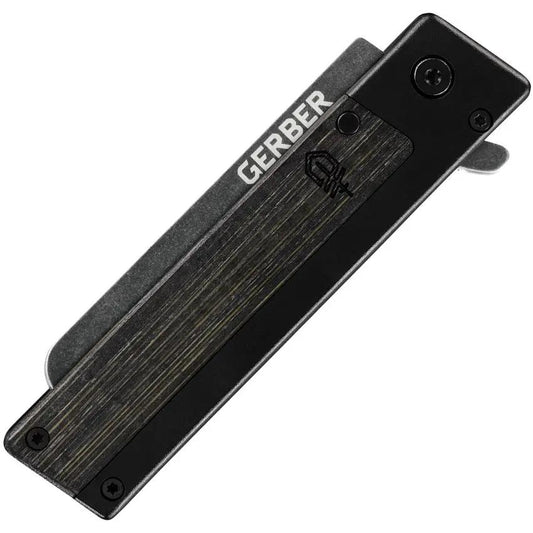 Gerber Quadrant Framelock Knife With Sheepsfoot Blade Extended Tang Black Bamboo Handle For Edc Enthusiasts by Gerber