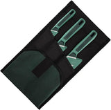 Gerber CompIEAT Knife Set with 8in Chef 6in Serrated 3.25in Paring Satin 4116 Stainless Blades Green Handles Home Cooks by Gerber