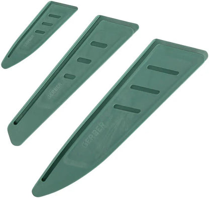 Gerber CompIEAT Knife Set with 8in Chef 6in Serrated 3.25in Paring Satin 4116 Stainless Blades Green Handles Home Cooks by Gerber