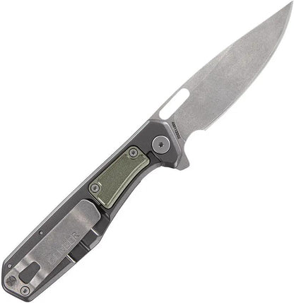Gerber Minisada Framelock Green EDC Folding Knife With D2 Tool Steel Blade Sage Aluminum Handle Extended Tang Clip by Gerber