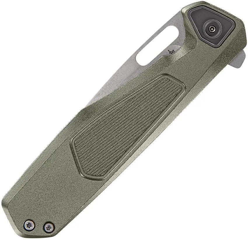 Gerber Minisada Framelock Green EDC Folding Knife With D2 Tool Steel Blade Sage Aluminum Handle Extended Tang Clip by Gerber