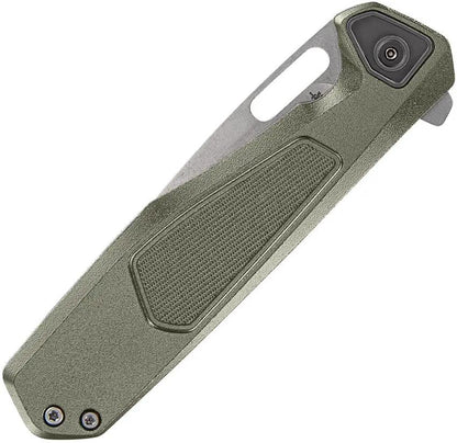 Gerber Minisada Framelock Green EDC Folding Knife With D2 Tool Steel Blade Sage Aluminum Handle Extended Tang Clip by Gerber