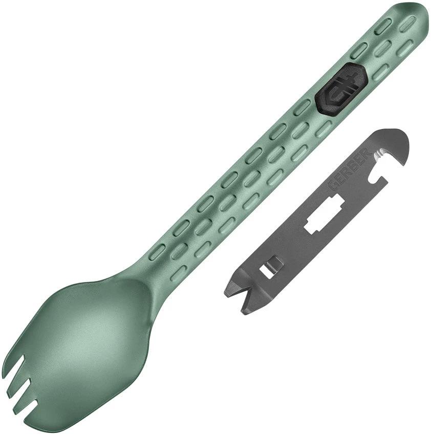 Gerber Devour Baltic 6-Function Camping Utensil With Offset Tine Fork And Deep Basin Spoon Nesting Aluminum by Gerber