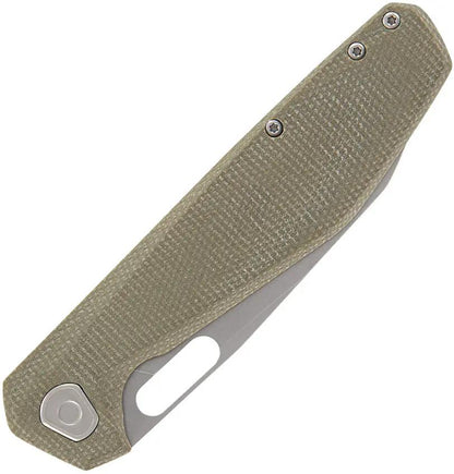 Gerber Slimsada Framelock Green EDC Knife With 3.5in D2 Blade And Pinch Plate Olive Linen Micarta by Gerber