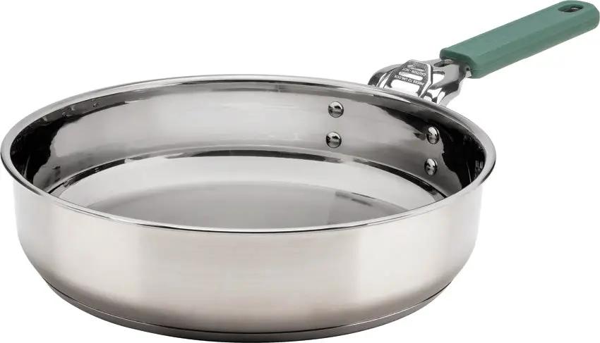 Gerber CompIEAT Saute Pan Two Point Six Quart With Detachable Handle Dishwasher Safe 3 Ply Stainless For Home Cooks by Gerber