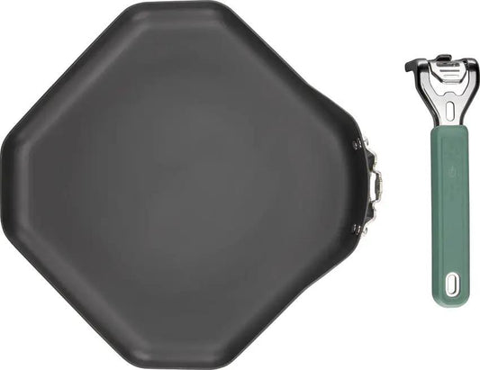 Gerber CompIEAT Griddle With Detachable Silicone Overmold Handle 11 Inch Carbon Steel Nonstick For Campers by Gerber