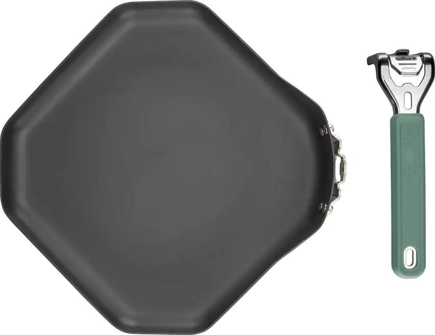 Gerber CompIEAT Griddle With Detachable Silicone Overmold Handle 11 Inch Carbon Steel Nonstick For Campers by Gerber