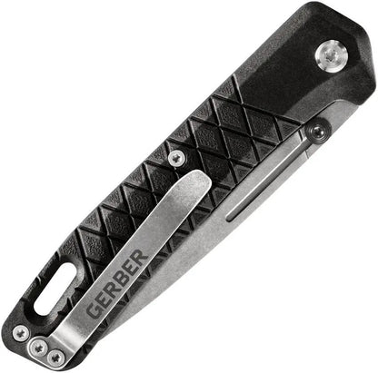 Gerber Zilch Folding Knife For EDC Enthusiasts With Stonewash 7Cr17MoV Blade And Black Glass Filled Nylon Handle by Gerber